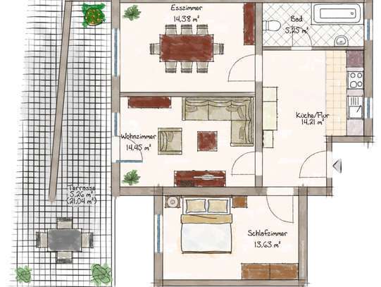 Wunderschöne 3,5-Zimmer-Wohnung in Lohr zu vermieten - 2021/2022 kernsaniert