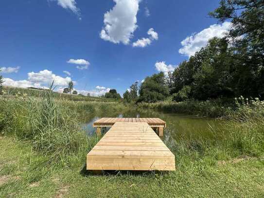 Nicht einsehbar - Traumhaftes Freizeitgrundstück mit eigenem Schwimmweiher