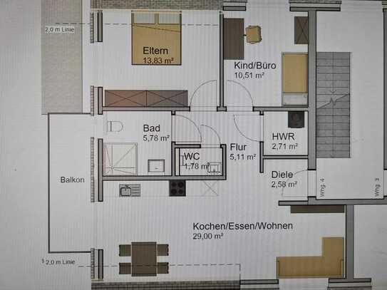 Hochw. Neubau in Bahnhof-Reken.
6 Part., 1. Etage, 73m2, Einbauküche, Balkon, Fussbodenheiz. Stellpl