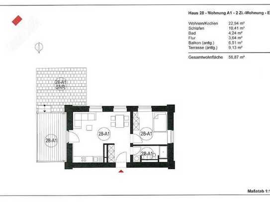 Kleine, sehr süße 2 Zimmer 49 m² Wohnung im Park