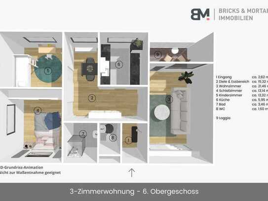 Attraktive 3-Zimmerwohnung im grünen Stadtteil Nürnberg-Langwasser, zur Miete