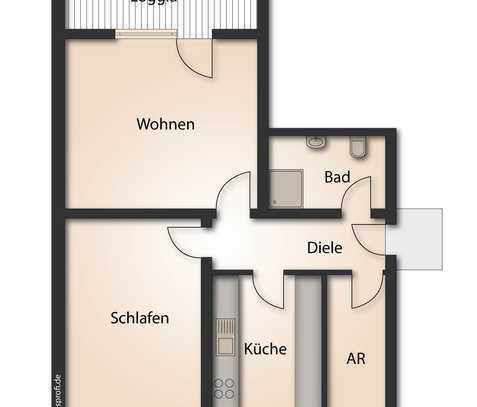 Renovierte 2 Zimmerwohnung mit Balkon und Aufzug!