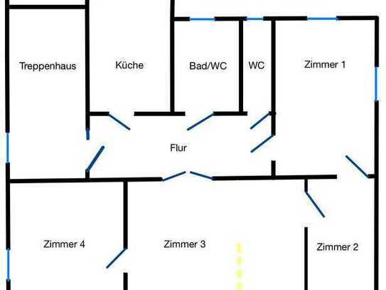 1. OG / frdl. 4-Raum-Altbau-Whg. in Weimar