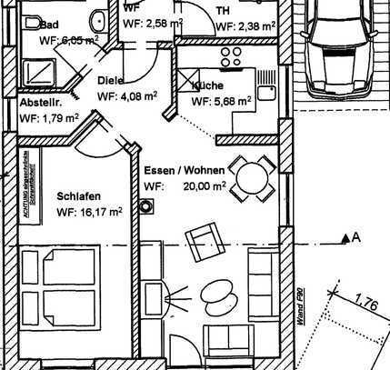 Schöne, helle und möblierte 2 Zimmer Wohnung in ruhiger Lage privat zu vermieten