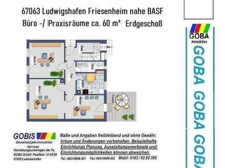 BÜRO Praxisräume Friesenheim nahe BASF 60 m² PKW-Stellplatz.