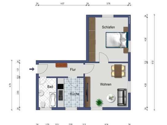 Erstbezug nach umfassender Modernisierung - helle 2,5-Zimmer-Wohnung