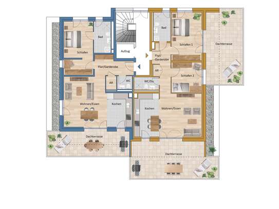 Genuss pur- Innen und Außen: 3 Zimmer-ETW mit 2 Dachterrassen