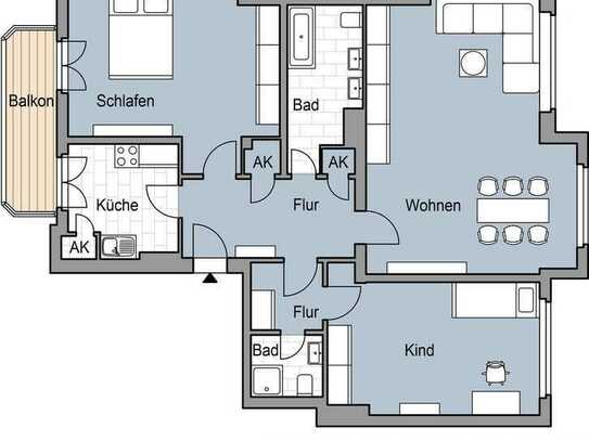 Tolle 3-Zimmer-Wohnung mit Balkon, Einbauküche und Gäste WC