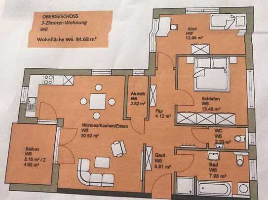 Moderne 3,5-Zimmer-Wohnung mit Einbauküche und Balkon in Feuchtwangen