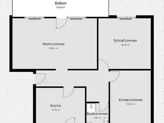 Erstbezug nach Sanierung: stilvolle 3-Zimmer-Wohnung mit Balkon in Walldorf