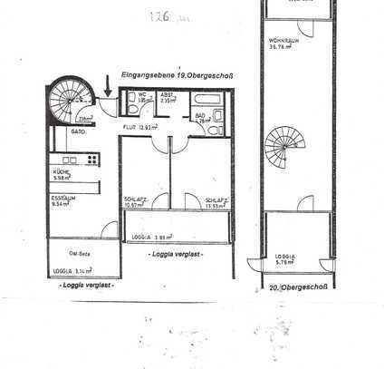 Olympiadorf: Großzügige, helle 3 1/2 Zi-Maisonette mit Fernbblick