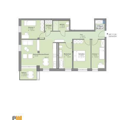 4 - Raum - Wohnung im Neubau Lutherstraße