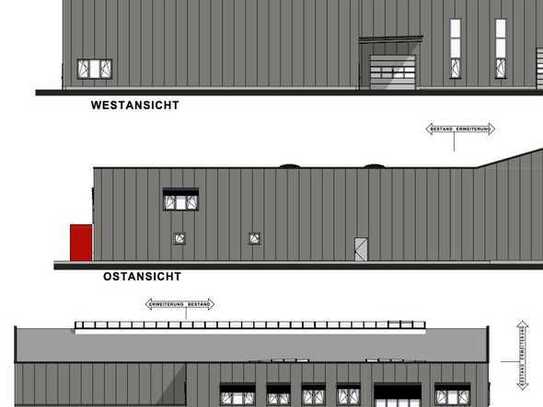 Projektierte Multifunktionshalle für Logistik, Produktion und Fulfillment - Fertigstellung 09/2025