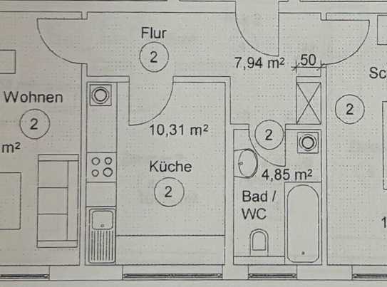 Gemütliche 2-Zimmer-Wohnung mit vielseitigen Gestaltungsmöglichkeiten