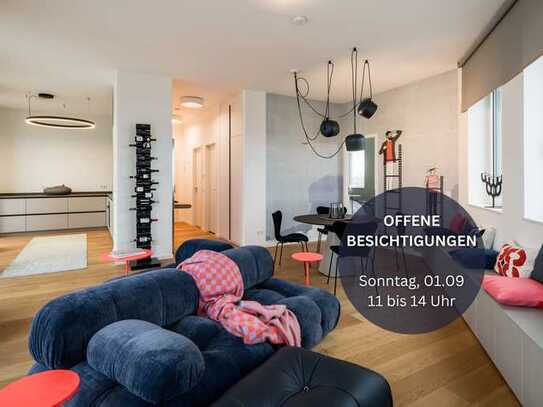 Luxuriöse 2-Zimmer Penthouse-Wohnung mit Blick auf den Rhein im 7.OG