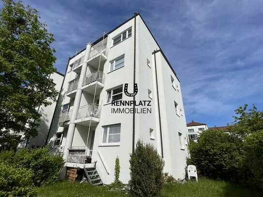 Regensburg-West. Charmante kleine 2-Zimmer-Wohnung mit West-Loggia in ruhiger Lage am Rennplatz.