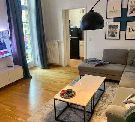 +Quartier Siebengrün in Gohlis+ Top sanierte 2-Raum-Wohnung mit Balkon, Garten, Parkett