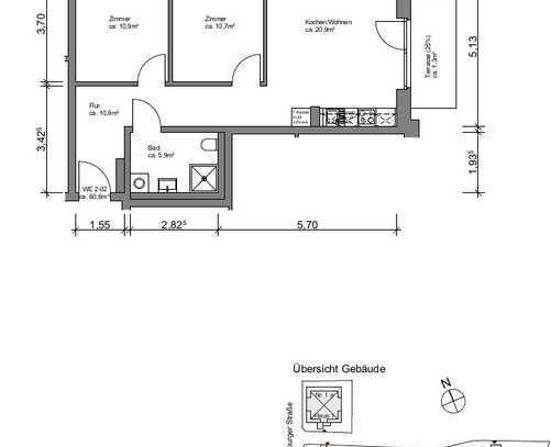 WBS erforderlich! Neubauwohnung mit Terrasse