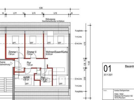 *** Großräumiger Dachboden mit Baugenehmigung für eine 3 Zimmer-Wohnung im Herzen Pforzheims ***