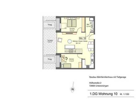 3-Zimmer Dachgeschoss Neubauwohnung in Unterensingen