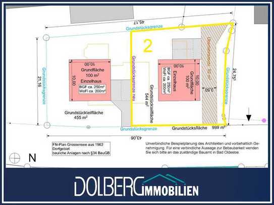 Baugrundstück für 4 Neubau-Reihenhäuser in idyllischer Lage fußläufig zum Großensee!