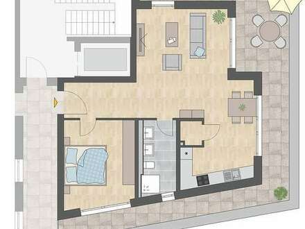2-Zi-Penthouse-Wohnung mit Dachterrasse - Einfach nur herrlich! H2/WE 56