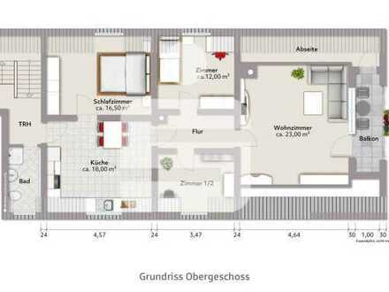 Gepflegte 4-Raum-DG-Wohnung mit Balkon und Einbauküche in Markt Schwaben