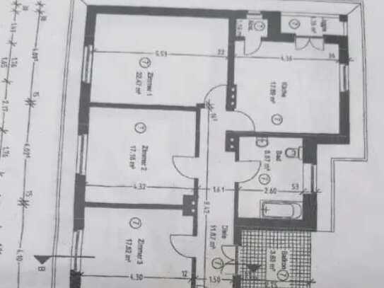 Schöne und gut geschnittene 3-Zimmer-Wohnung (3 ZKB) mit zwei Balkonen in der südl. Vorstadt Koblenz