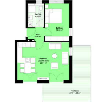2 Zimmer EG Wohnung mit Garten - Haus 2 | Whg. 6