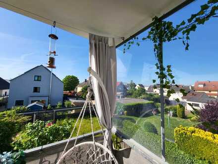 Gepflegte 3-Zimmer-Wohnung mit Süd-Balkon, Gartennutzung und EBK in Ingelheim, frei ab 01.08.2023