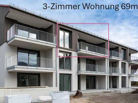 3-Zimmer Wohnung mit Balkon und Stellplatz in Neubau, im Zentrum von Lauchheim, Erstbezug!