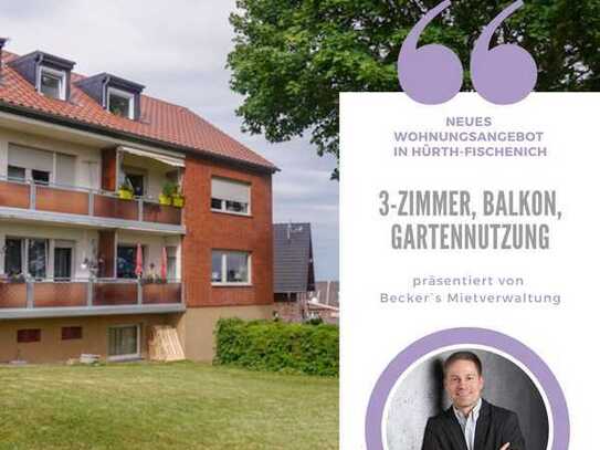 Hürth-Fischenich: 3-Zimmer, Sonnenbalkon, ab sofort.