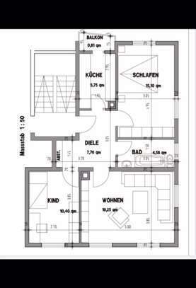 Schöne 3-Raum-Wohnung mit EBK und Balkon in Gaisburg