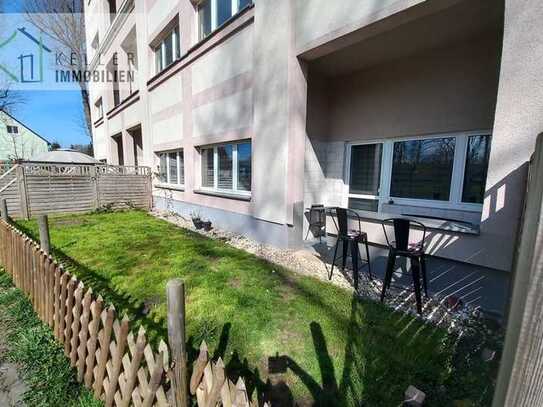Großzügige 3-R-EG-Wohnung mit Terrasse + Gartenfläche, Balkon (Loggia), PKW-Stellplätze im Hof