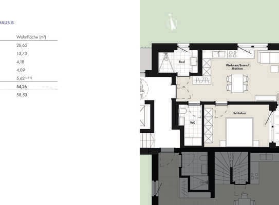 Erdgeschoßwohnung mit 2 Zimmern, Terrasse und Garten