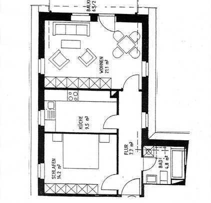 Schöne DG-Wohnung mit großem Balkon in beliebter Lage!