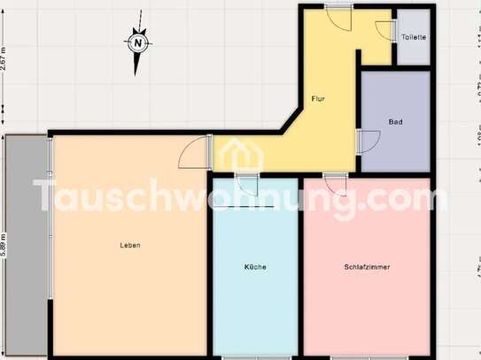 Tauschwohnung: Biete 2 Zi suche 3 Zimmer oder mehr