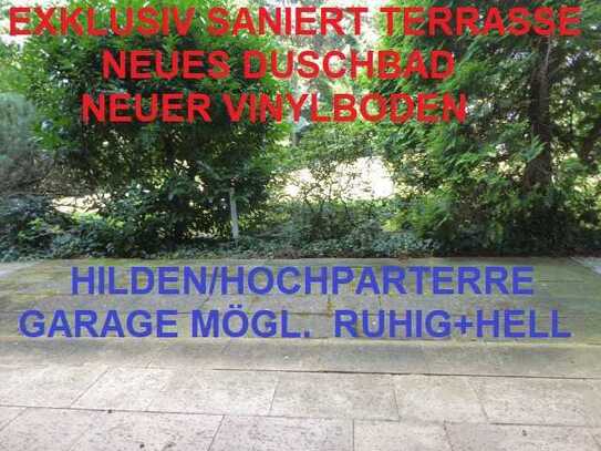 EXKLUSIV SANIERT NEUES DUSCHBAD TERRASSE NEUER VINYLBODEN GARAGE MÖG. RUHIG+HELL HILDEN/HOCHPARTERRE