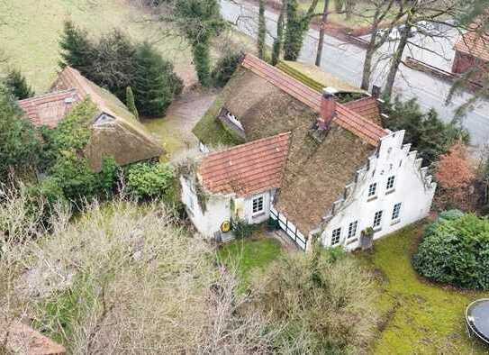 PREISSENKUNG! immo-schramm.de: Modernisiertes Reetdach-Landhaus mit Innenhof