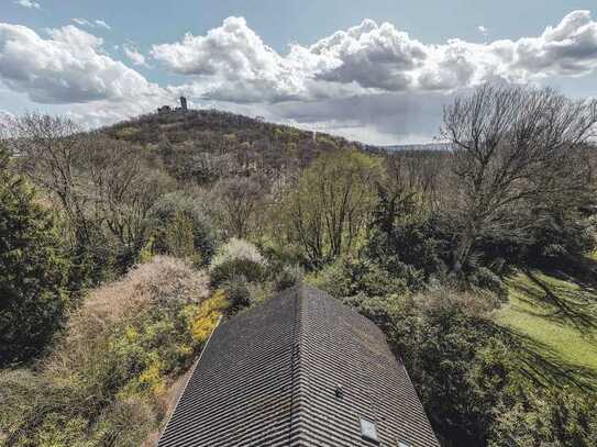 Exponiertes Grundstück mit projektierter Bauhaus-Villa und imposanten Burgblick direkt am Woogtal