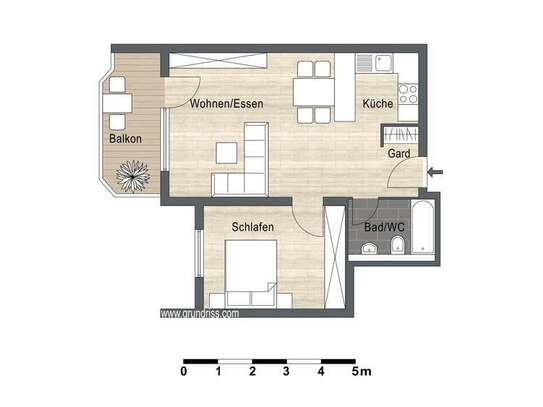 2-Zimmer-Wohnung mit Westbalkon in Erlenbach