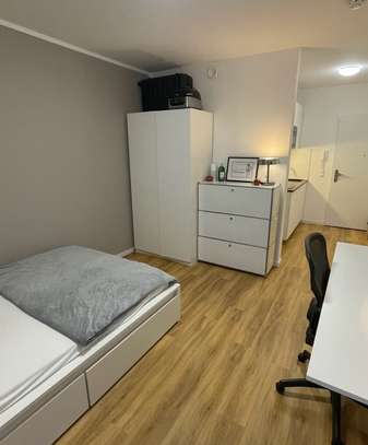 Moderne 1-Zimmer-Wohnung Skyline-Blick Dachterrasse Top Lage in Frankfurt am Main März - Mai