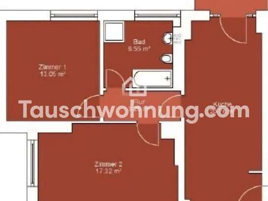 Tauschwohnung: Geräumige Wohnung mit großer Wohnküche und Balkon