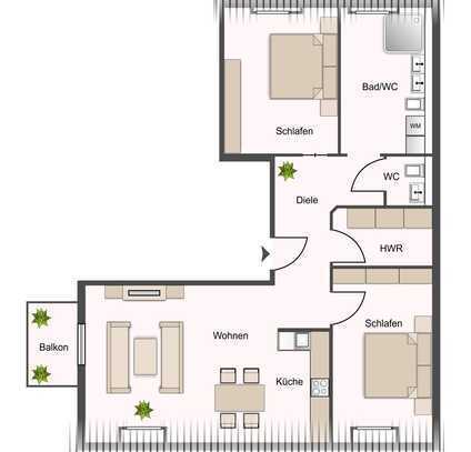 Stilvolles Wohnen im Neubau: 3-Zimmer-Dachgeschosswohnung mit Charme