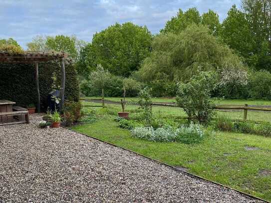 Gemütliche Wohnung mit Loggia auf schönem Bauernhof an der Werse mit Garten und Terasse