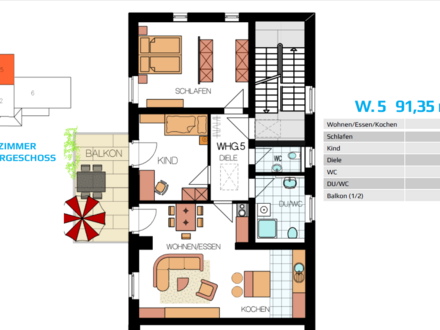 ,,Wohnen im Naturpark'' - Exklusive 3 Zi.-Obergeschosswohnung mit Balkon!"