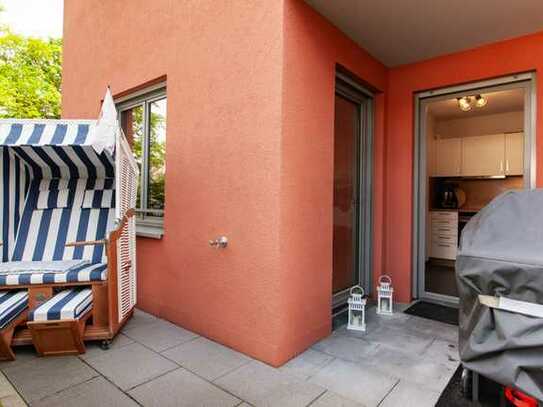 Großzügige, barrierefreie 3-Zimmer Erdgeschosswohnung mit West-Terrasse und Gemeinschafts-Dachgarten