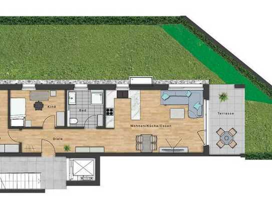 Erstbezug: 3-Zimmer-Erdgeschosswohnung mit Garten und EBK in Auenwald