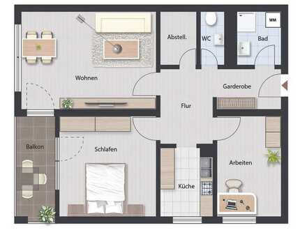 S-MÖHRINGEN/NÄHE SI - HELLE 3-ZIMMER-ETW, AUFZUG, PARKETT, EBK, SONNIGER BALKON, RUHIGE LAGE, FREIW.