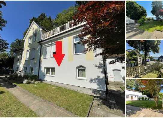 Ratzeburg: gemütliche, renovierte 2 Zimmer Erdgeschoss-Wohnung mit Seeblick+Carport - sofort frei